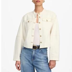 NWT Madewell Cocoon-Sleeve Denim Lady Jacket In Vintage Canvas Size Small